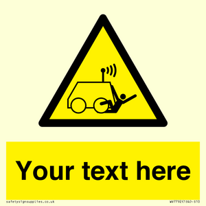 Custom warning run over by operator controlled machine